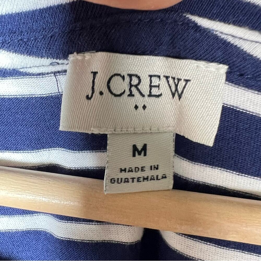 J. Crew royal blue white striped pleated sleeveless casual dress medium M B100 - Picture 2 of 4